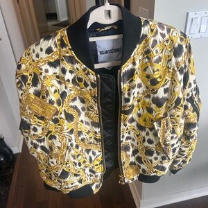 H&moschino gold patterned bomber